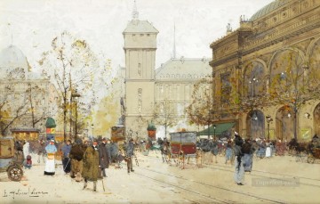 Place du Chatalet Eugène Galien parisino Pinturas al óleo